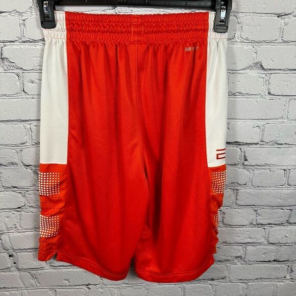 Nike Men’s Elite Basketball Shorts Dri-Fit Drawstring Waist Orange & White S - Picture 2 of 11